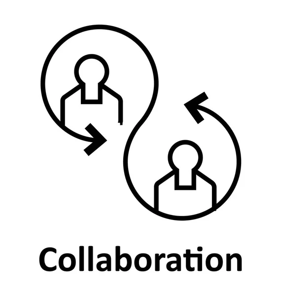 Collaboration Line Vector Isoliertes Symbol Editierbar — Stockvektor