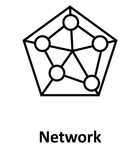 Sociaal Netwerk Vector Icoon — Stockvector