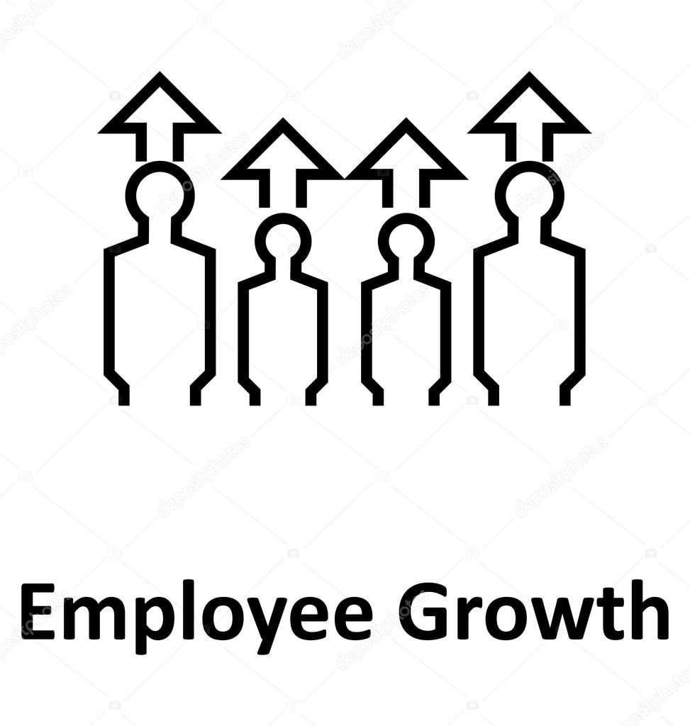Employee Growth  Line Vector Isolated Icon editable 