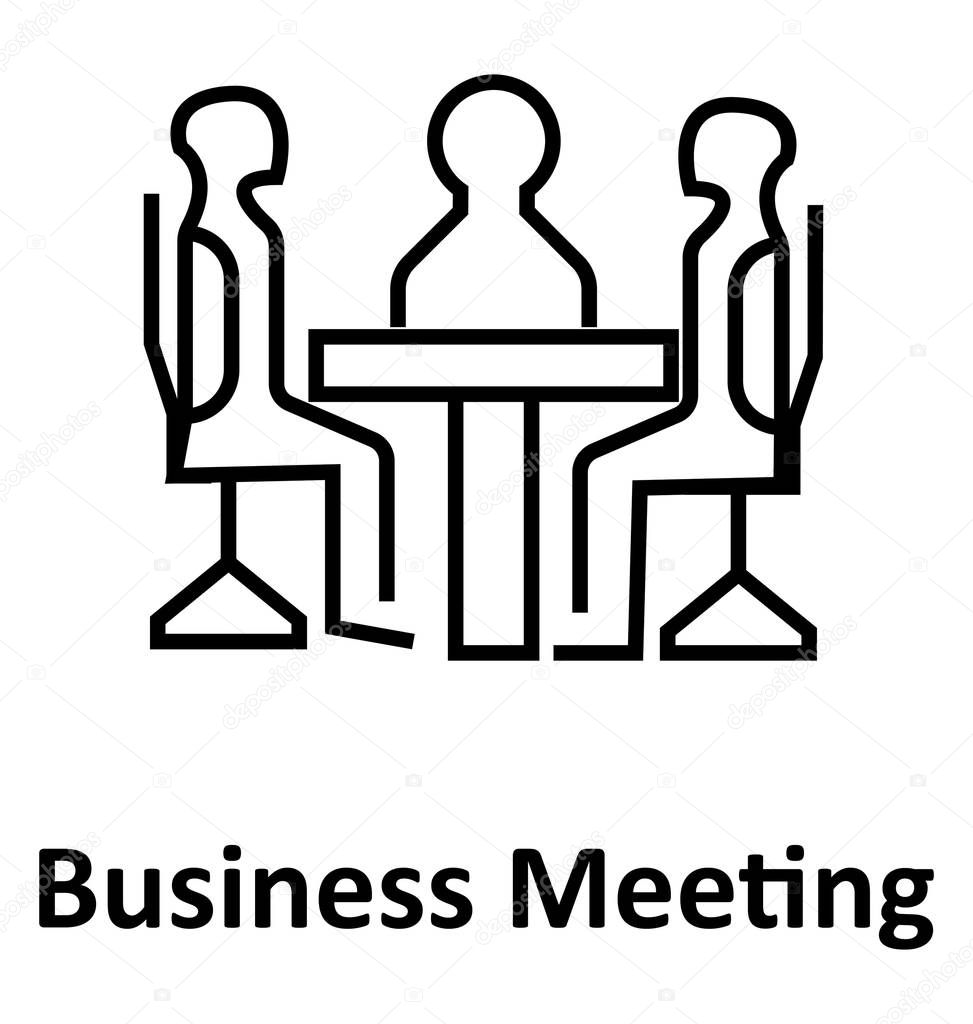 Business Meetings  Line Vector Isolated Icon editable 