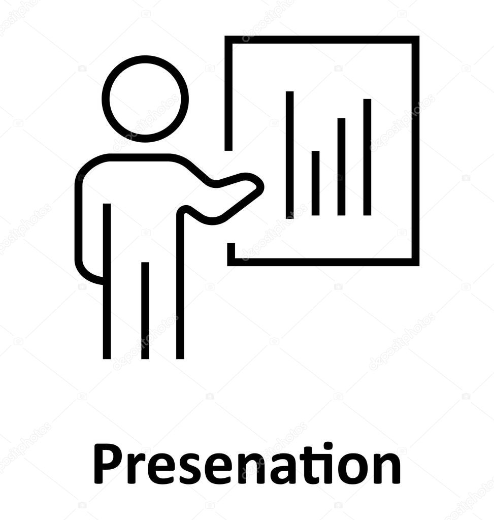 Presentation  Line Vector Isolated Icon editable 