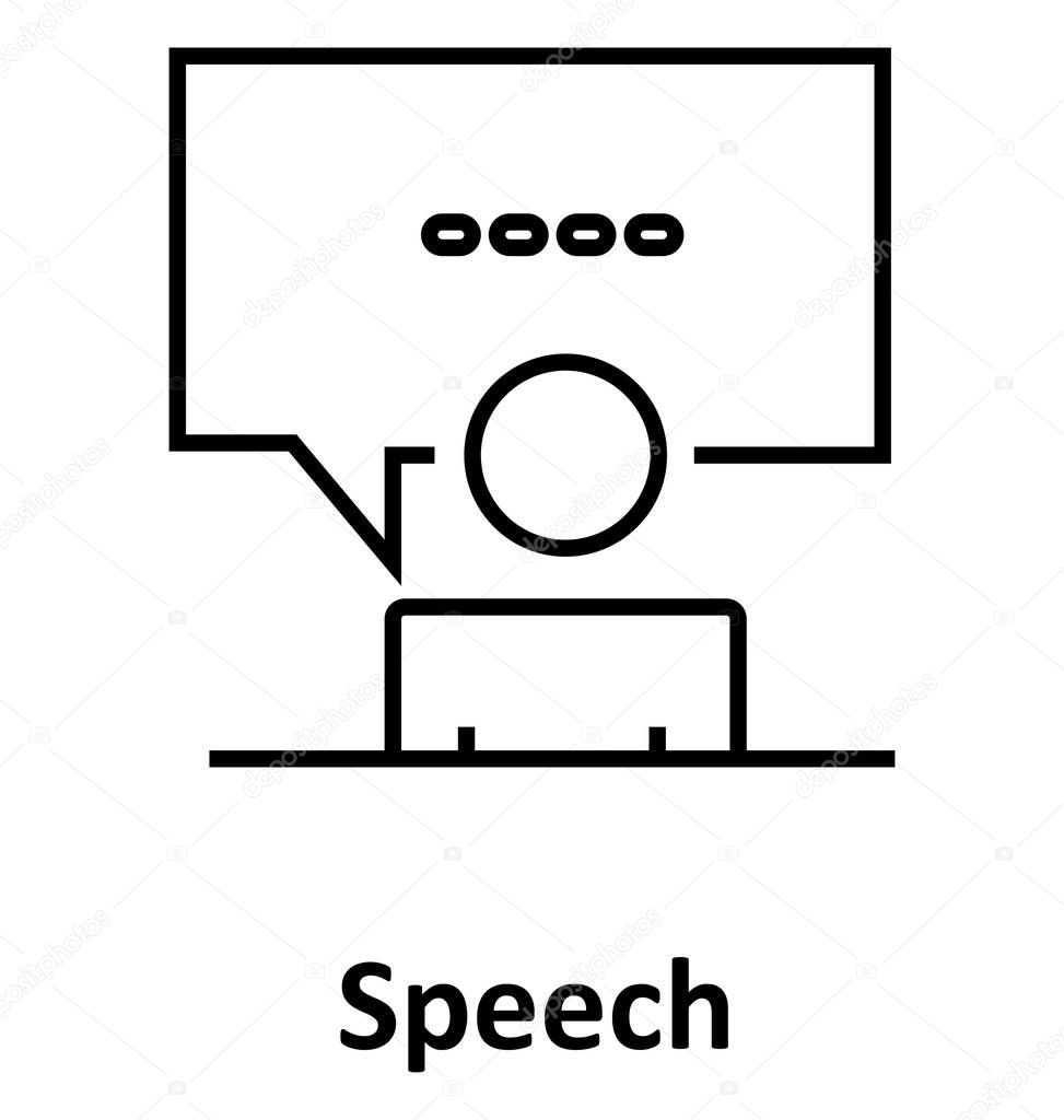 Speech  Line Vector Isolated Icon editable 