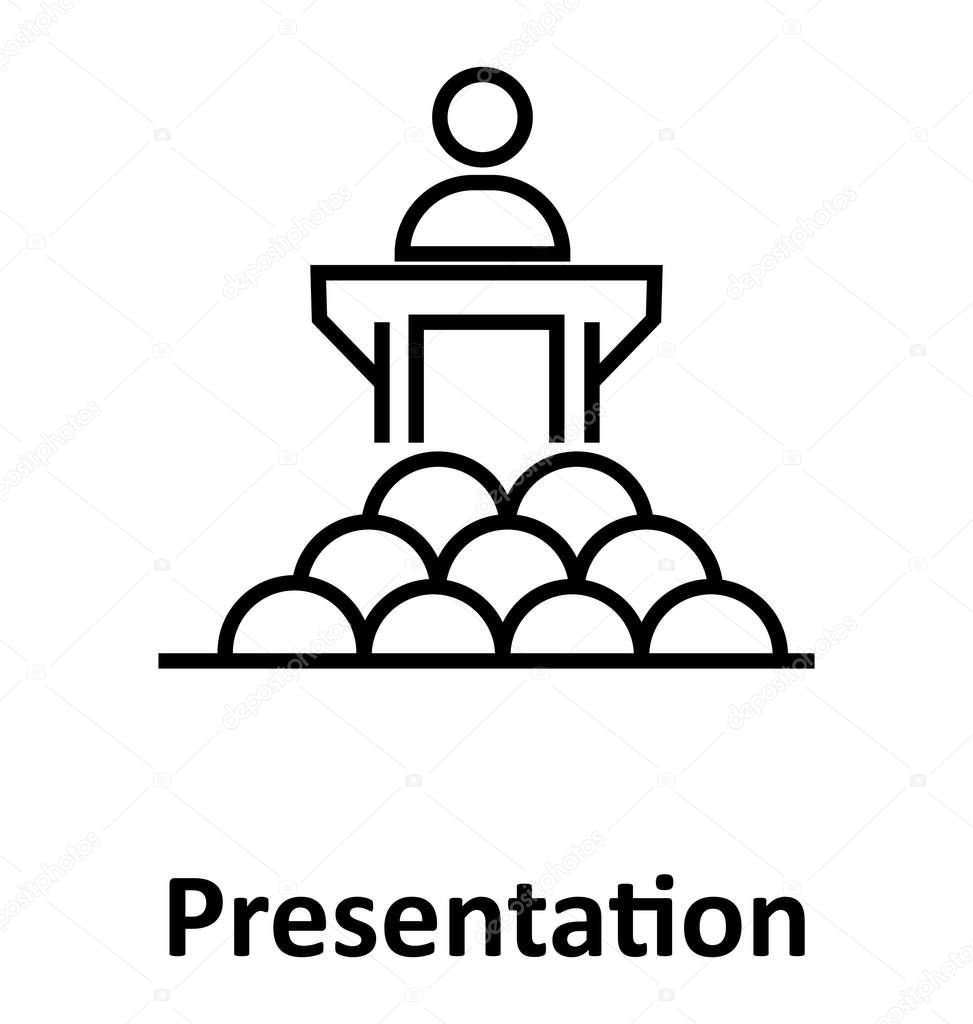 Presentation  Line Vector Isolated Icon editable 