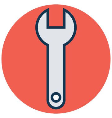 İngiliz anahtarı satır ve dolgu rengiyle Anahat vektör simgesi