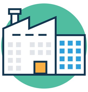 Bina çizgi ve dolgu rengiyle Anahat vektör simgesi