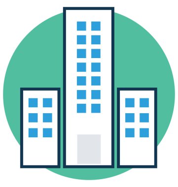 Bina çizgi ve dolgu rengiyle Anahat vektör simgesi