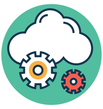 Bulut ayarları satır ve dolgu rengiyle Anahat vektör simgesi