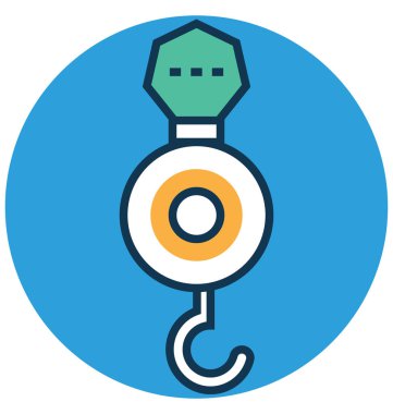 Vinç Lifter satır ve dolgu rengiyle Anahat vektör simgesi