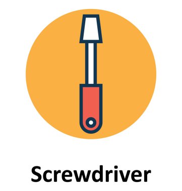 Tornavida satır ve dolgu rengiyle Anahat vektör simgesi