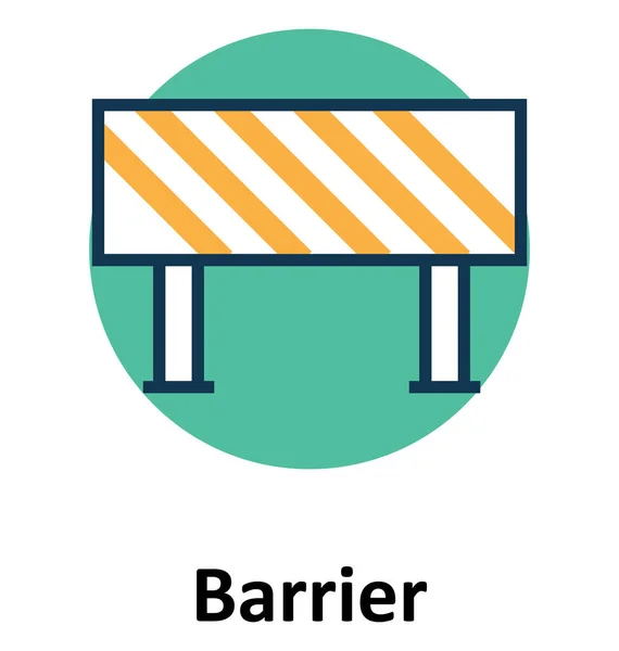 Ligne Barrière Couleur Remplissage Avec Icône Vectorielle Contour — Image vectorielle