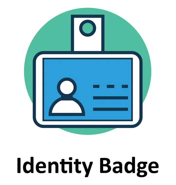 Identiteit Badge Lijn Vulkleur Met Overzicht Vector Icon — Stockvector