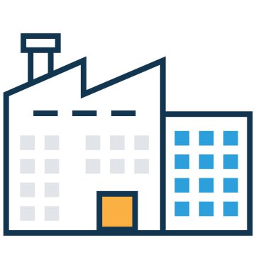 Bina çizgi ve dolgu rengiyle Anahat vektör simgesi