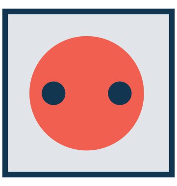 Soket satır ve dolgu rengiyle Anahat vektör simgesi