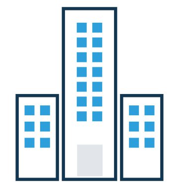 Bina çizgi ve dolgu rengiyle Anahat vektör simgesi