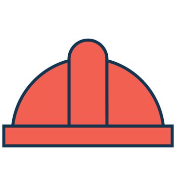 Baret satır ve dolgu rengiyle Anahat vektör simgesi