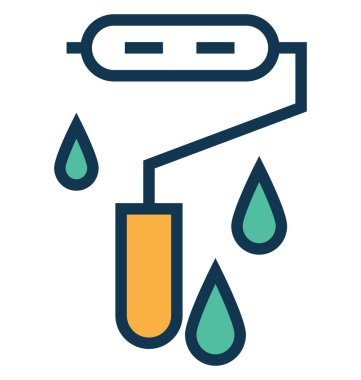 Silindir satır ve dolgu rengiyle Anahat vektör simgesi