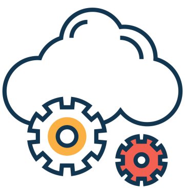 Bulut ayarları satır ve dolgu rengiyle Anahat vektör simgesi