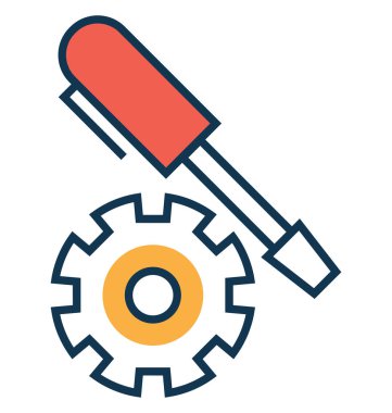 Ayarları satır ve dolgu rengiyle Anahat vektör simgesi