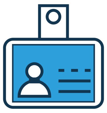 Kimlik rozeti satır ve dolgu rengiyle Anahat vektör simgesi