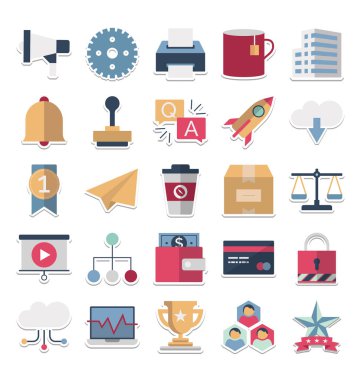 İş ve finans renk vektör simgesi