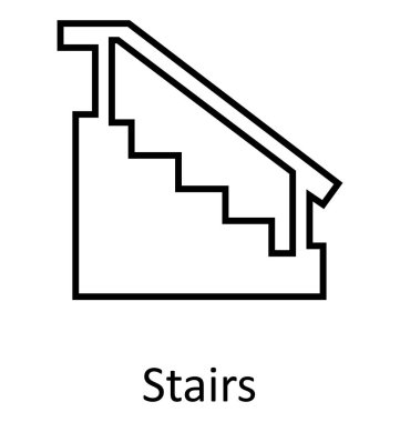 Kapalı merdiven veya merdiven hat izole vektör simge düzenlenebilir