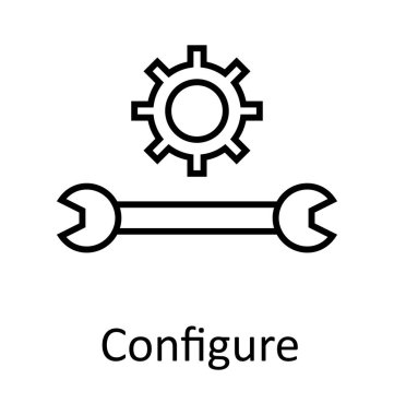 Yapılandırmak veya izole vektör simge düzenlenebilir ayarlar çizgi
