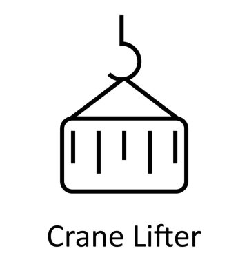 Vinç Lifter veya ağırlık çalışan satırı izole vektör simgesi düzenlenebilir 