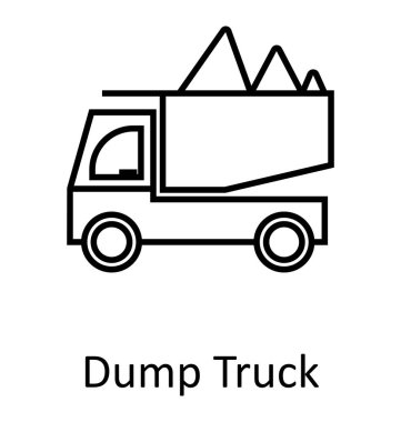 Araç ya da kamyon dökümü satırı izole vektör simgesi düzenlenebilir dökümü