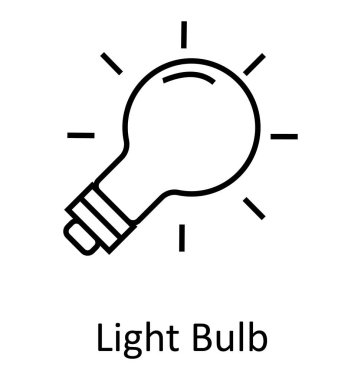Ampul veya ışıltı hat izole vektör simge düzenlenebilir