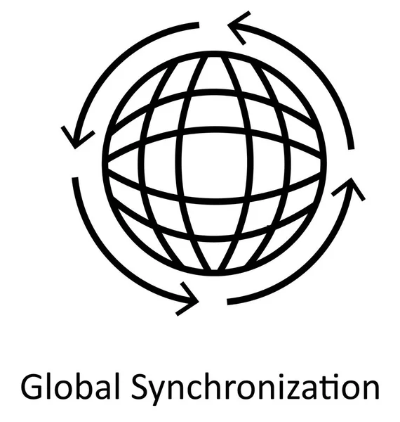 Globalisering Eller Digital Värld Line Isolerade Vektor Ikonen Som Redigerbara — Stock vektor