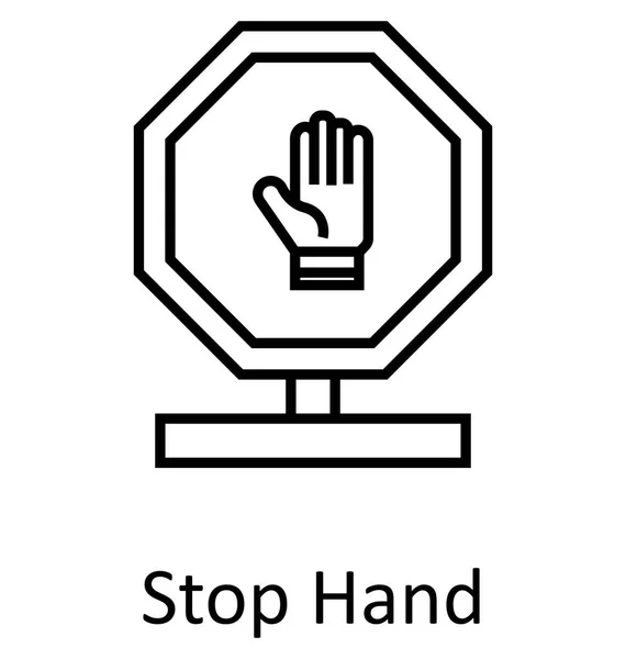 Hand Label Lijn Geïsoleerde Vector Pictogram Bewerkbaar — Stockvector