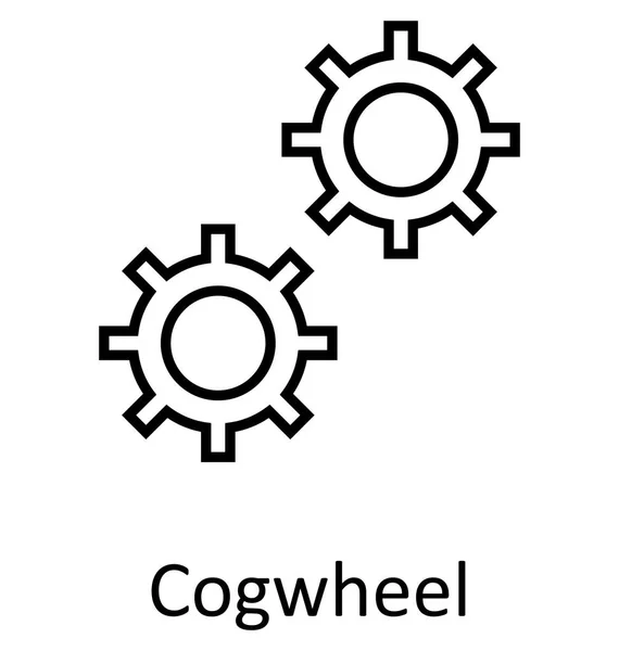 Cogs Gears Line Icono Vectorial Aislado Editable — Archivo Imágenes Vectoriales