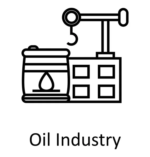 Ölplattform Oder Rohöllinie Isoliertes Vektorsymbol Editierbar — Stockvektor