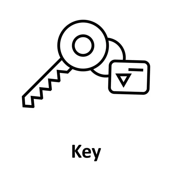 Ключ Або Блокування Ключ Лінії Ізольовані Векторна Піктограма Редагування — стоковий вектор