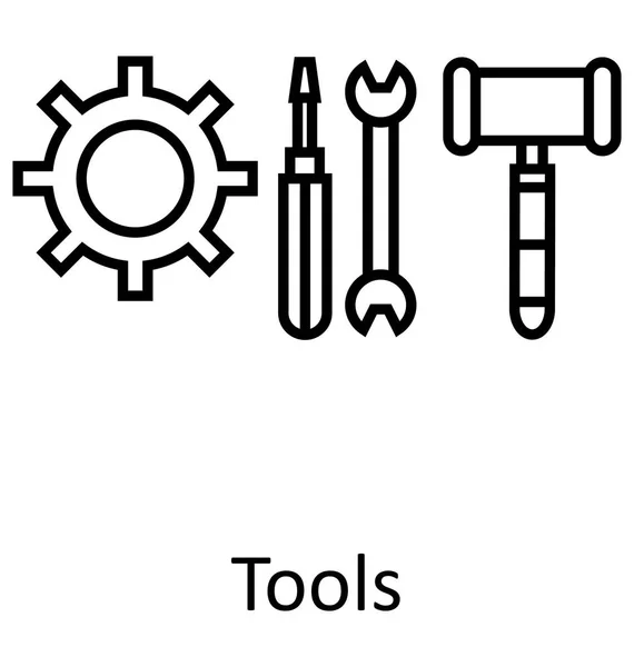 Werkzeuge Oder Konstruktionslinie Isolierte Vektor Symbol Editierbar — Stockvektor