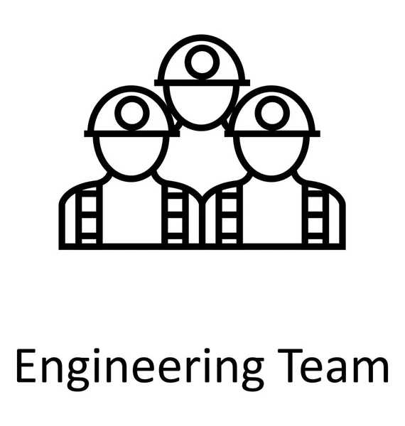 エンジニア リング チームまたは建設線分離ベクトル アイコン編集 — ストックベクタ