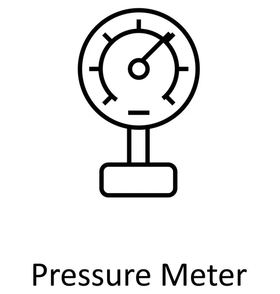 Dashboard Van Druk Druk Meter Lijn Geïsoleerde Vector Pictogram Bewerkbaar — Stockvector