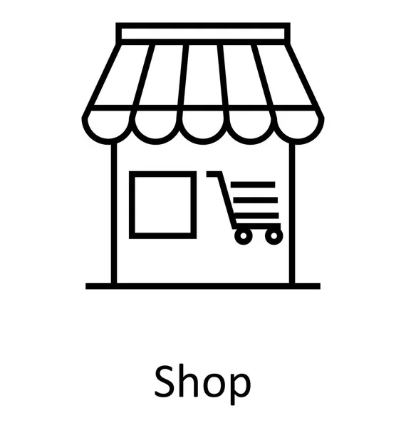 Shop Retail Shop Line Isolated Vector Icon Editable — Stock Vector