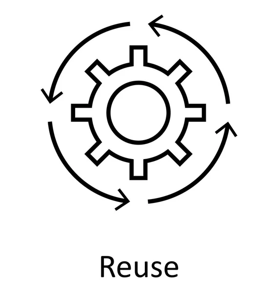 Línea Reutilización Reprocesamiento Icono Vectorial Aislado Editable — Archivo Imágenes Vectoriales