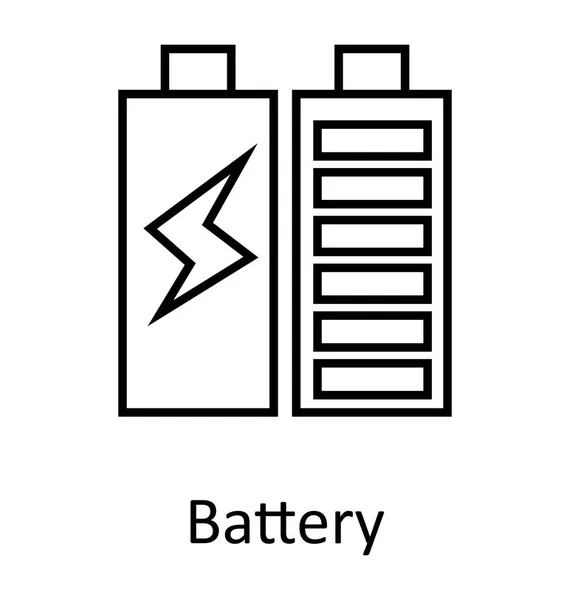 Battery Charging Mobile Battery Line Isolated Vector Icon Editable — Stock Vector