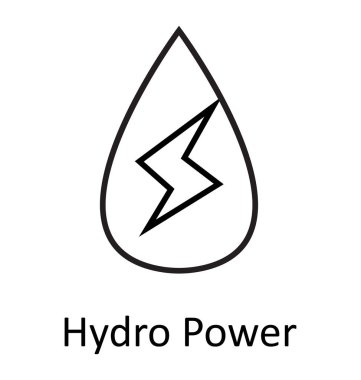 Hidroelektrik veya su güç hat izole vektör simgesi düzenlenebilir