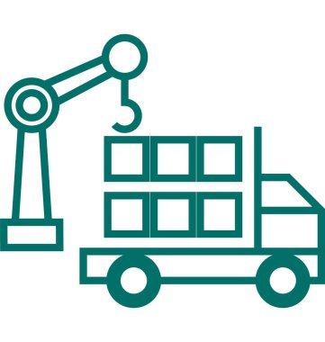 Vinç araç veya Lifter satırı vektör izole simgesi 