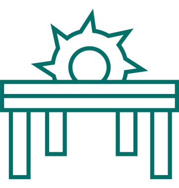 Bıçak veya testere makinesi çizgi vektör izole simgesi gördüm