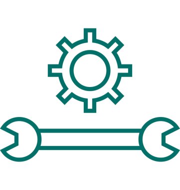 Araçlar veya inşaat satırı vektör izole simgesi 