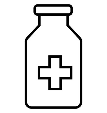 Tıp kavanoz satırı izole vektör simgesi