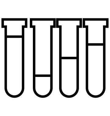 Test tüpü satırı izole vektör simgesi