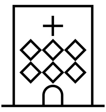 Hastane Binası satırı izole vektör simgesi