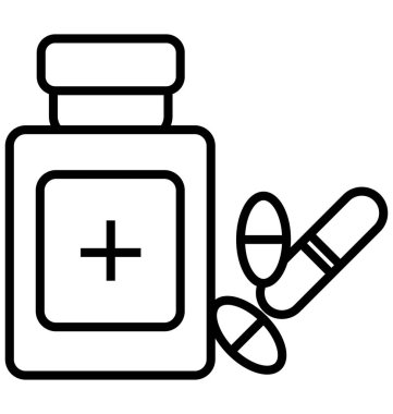 Tıp kavanoz satırı izole vektör simgesi