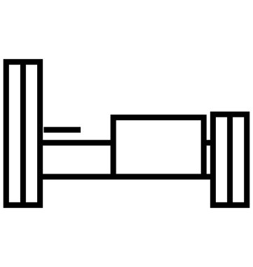 Hasta yatağı satırı izole vektör simgesi