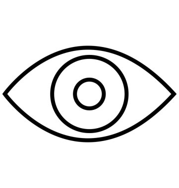 Göz satırı izole vektör simgesi